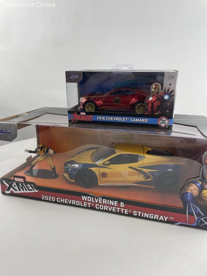 Marvel Set de 2 Avengers & X-Men Wolverine 2020 Corvette 2016 Camaro Cars Nuevo en caja Foto 4 de 4