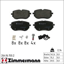 Zimmermann 26416.150.2 Bremsbelagsatz für VW SKODA AUDI CUPRA ENYAQ ID 4 ID 5