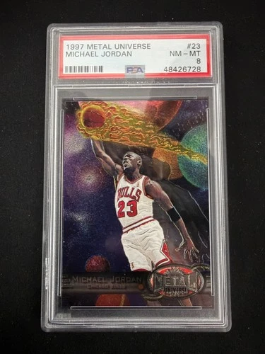 1997-98 Skybox Metal Universe Michael Jordan #23 PSA 8 NM-MT CLEAN!