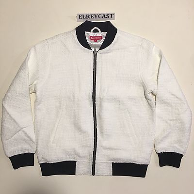 Supreme Boucle Varsity Jacket White Small | eBay