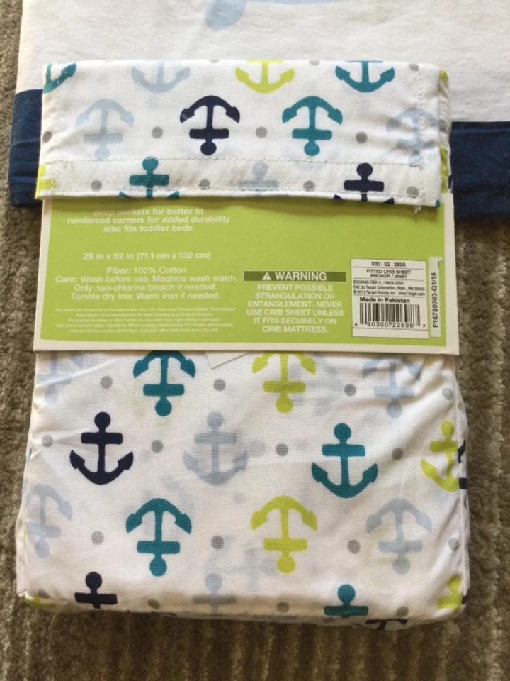 Target Circo Sábana Ajustada Estándar Cuna Anclajes Ballenas Falda Polvo Volantes NUEVO Foto 3 de 4