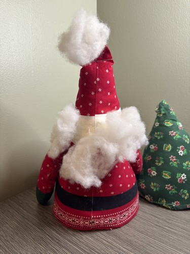 Vintage Santa Claus and Christmas Tree Plush Set - Quaint Holiday Duo - Picture 8 of 10