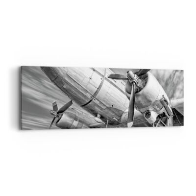 Wandbilder 90x30cm Leinwandbild Flugzeug Retro Flugzeug Klein Bilder Wanddeko