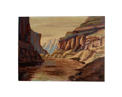 Oil Painting Grand Canyon Colorado River Landscape Arizona Vtg - Picture 11 of 12