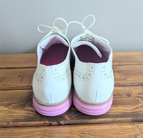 COLE HAAN Women's Sz 9 OriginalGrand Wingtip Oxfords Cyclamen Pink Shoes - Picture 10 of 14