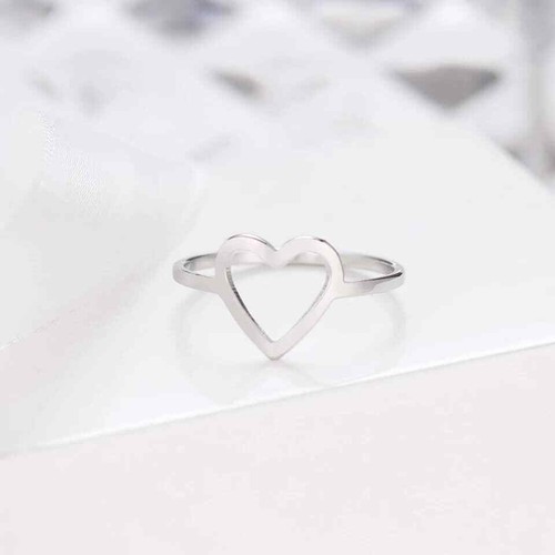 Bague Flirt blanc acier inoxydable - Bague ajustable coeur émaillé – Instants Plaisirs | Bijoux