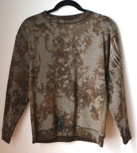 bleach splatter chain crewneck sweatshirt unisex adult size XXS custom silver - Picture 2 of 4