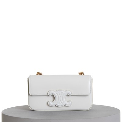 chain shoulder bag cuir triomphe in shiny calfskin