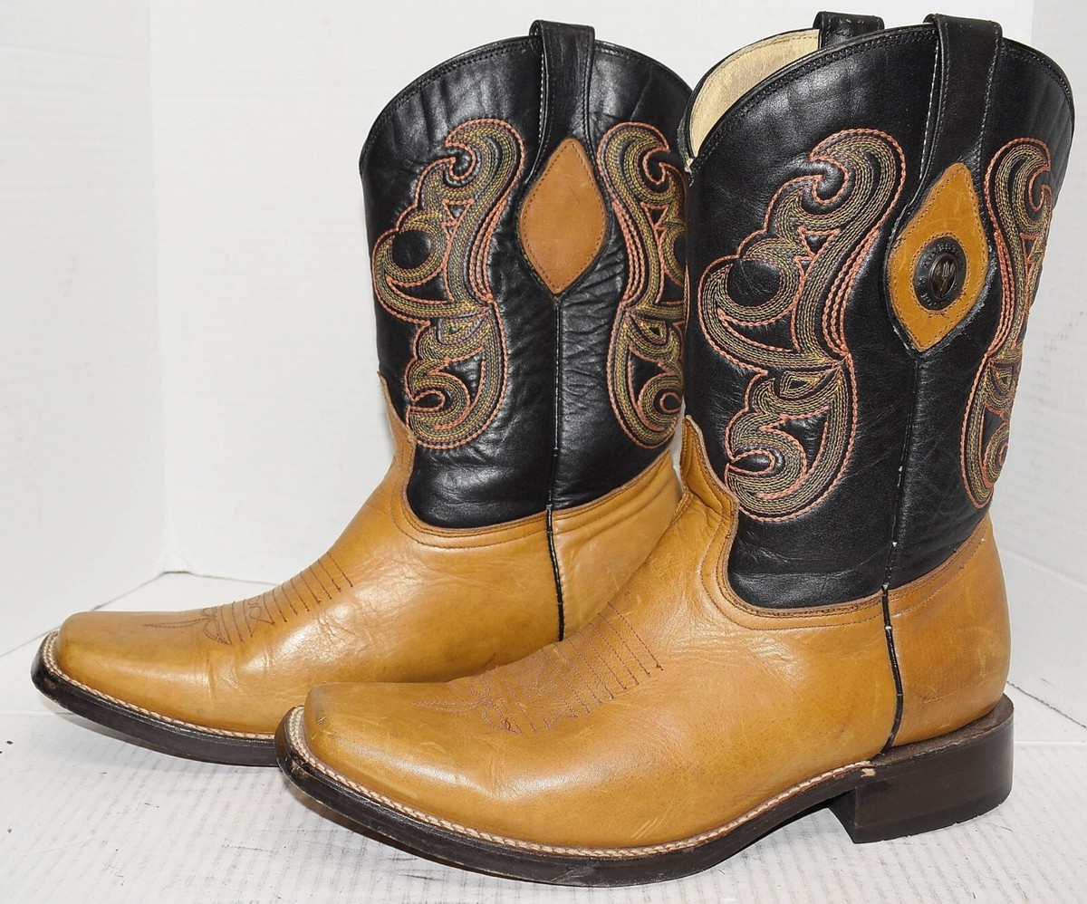 Tombstone Boots 2-Tone Leather Western Cowboy Rodeo Work  display picture 1