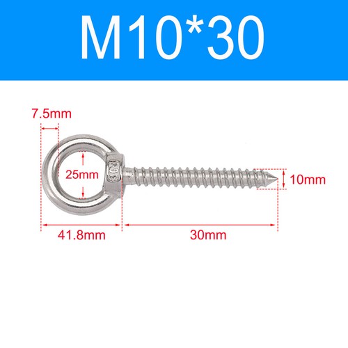 Heavy Duty Screw In Eye Hook A2 Stainless Steels Wood/Thread/Twist/Ring/Hoop - Picture 38 of 49