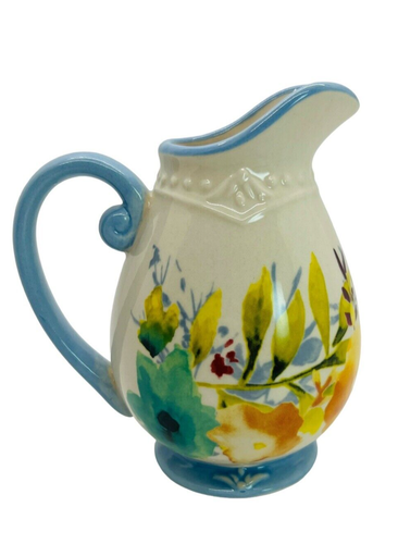 The Pioneer Woman Creamer Mini Pitcher Willow Blue & Floral Design 11 oz 5.25" - Picture 1 of 12