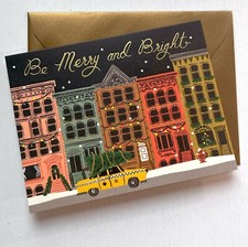 RIFLE PAPER CO. Greeting Card  Envelope - "CITY HOLIDAY" w Metallic Gold A2