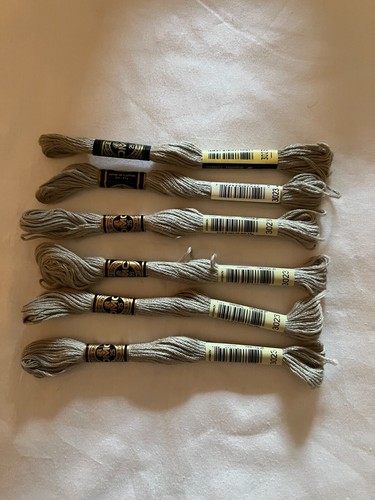 Six Skeins DMC #3023 Light Brown Gray 6-Strand Embroidery Cotton NIP - Picture 2 of 2