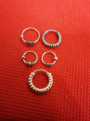 STERLING SILBER 925 SCHÖNES DESIGN KLEINE CREOLEN KONVOLUT FÜR VERSCHIEDENE PERCING L1,3,5,7,10