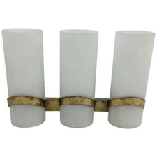 Mitte des Jahrhunderts Modern Fontana Kunst Brass And Glass Wall Sconce Ca 1950