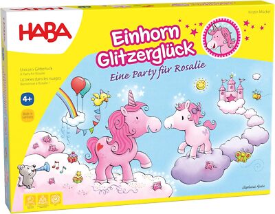Haba 302767 Einhorn Glitzerglück - eine Party für Rosalie, Lauf- und Sammelspiel