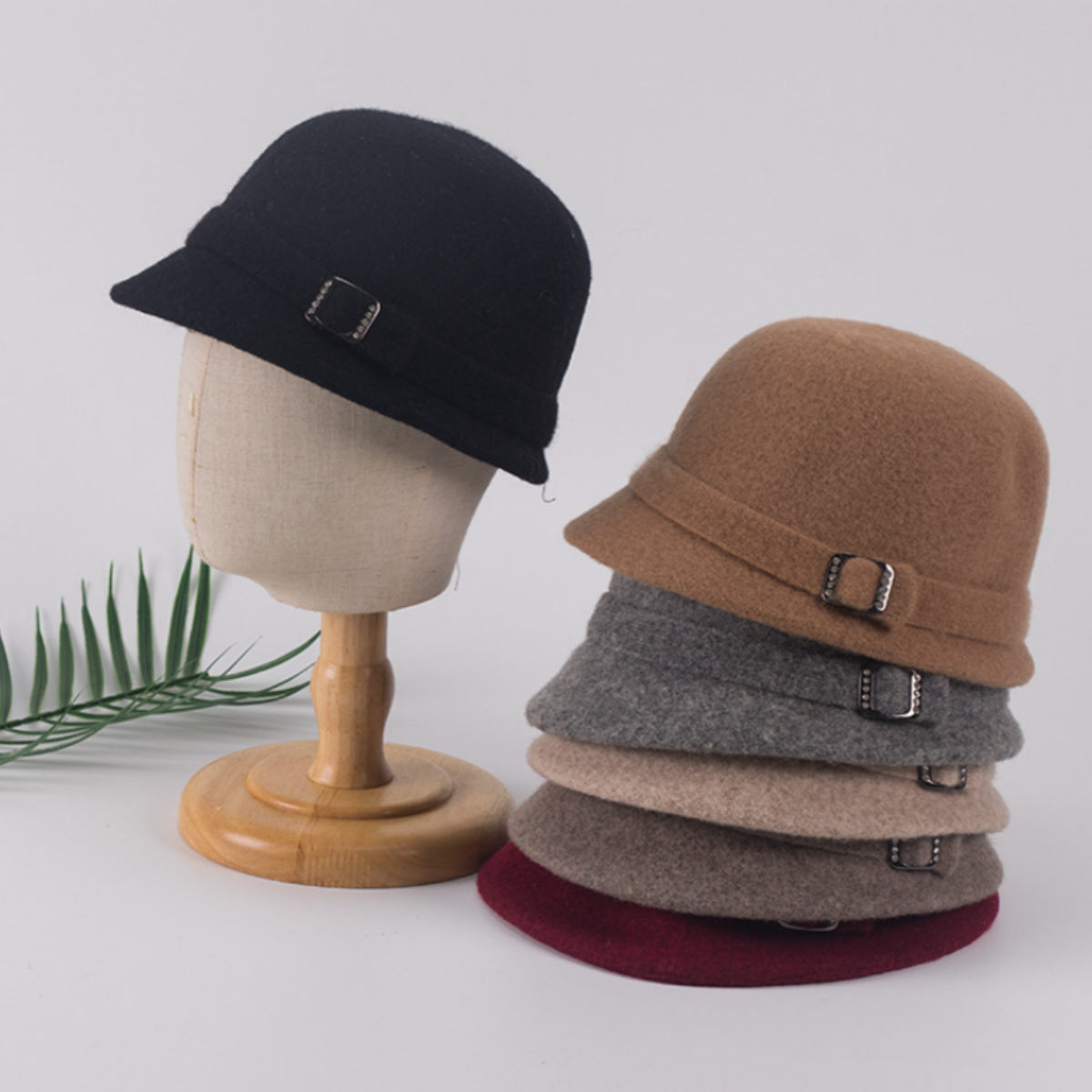 Vintage Wool Felt Cloche Bucket Hat Derby Winter Fedora One Size Women main image 2