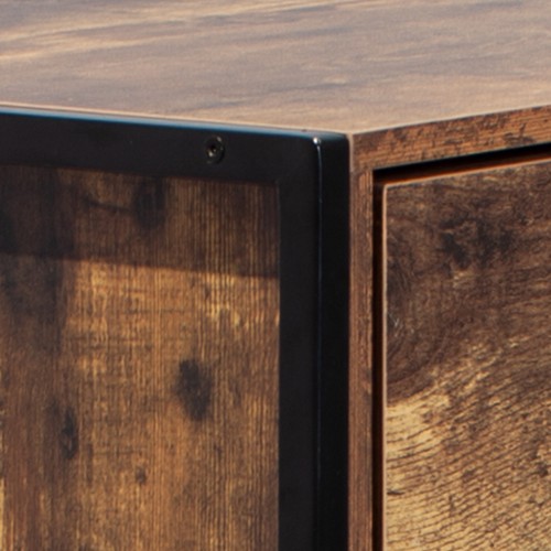 NEW Industrial Style 4 Drawer Dresser,Rustic Brown Wood Storage Dresser Clothes - Picture 5 of 10