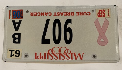 LOW #907 CONQUER BREAST CANCER license plate Treatment Tumor Mammogram ASCO BRCA - Picture 11 of 12