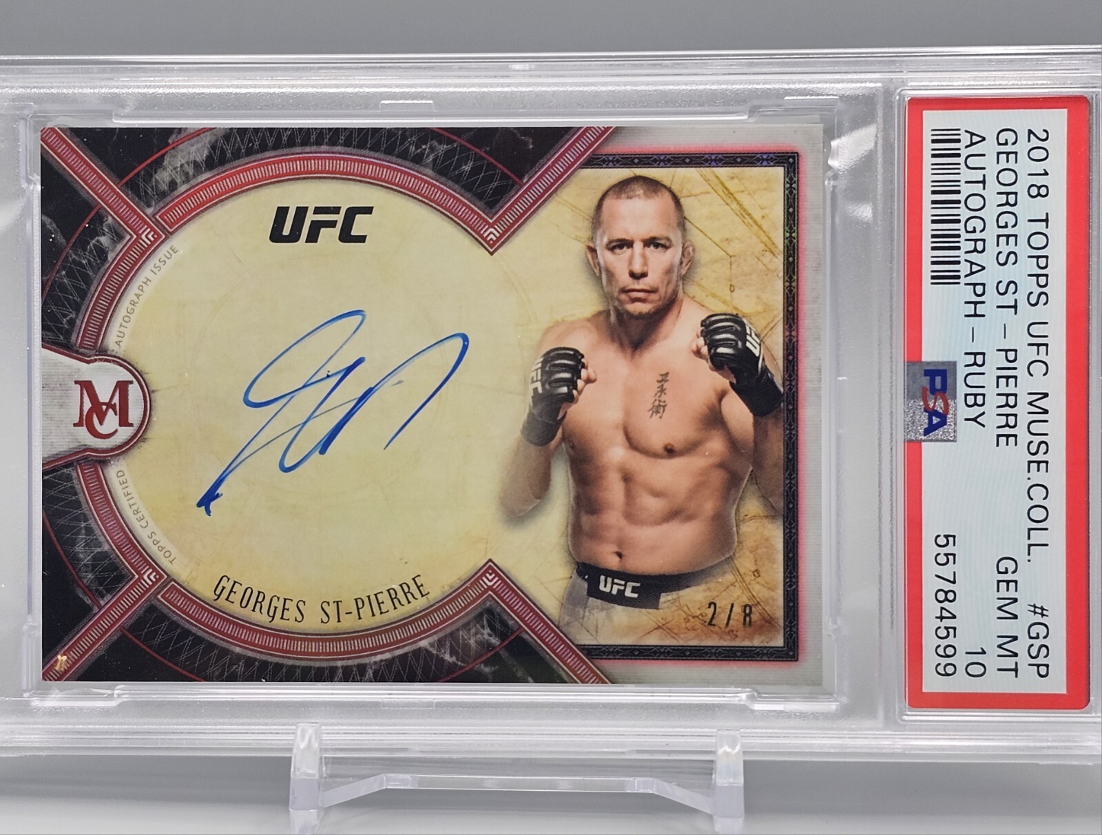Georges St Pierre #MA-GSP Ufc Cards 2018 Topps UFC Museum Collection Autographs trading card — raw and PSA graded price guide