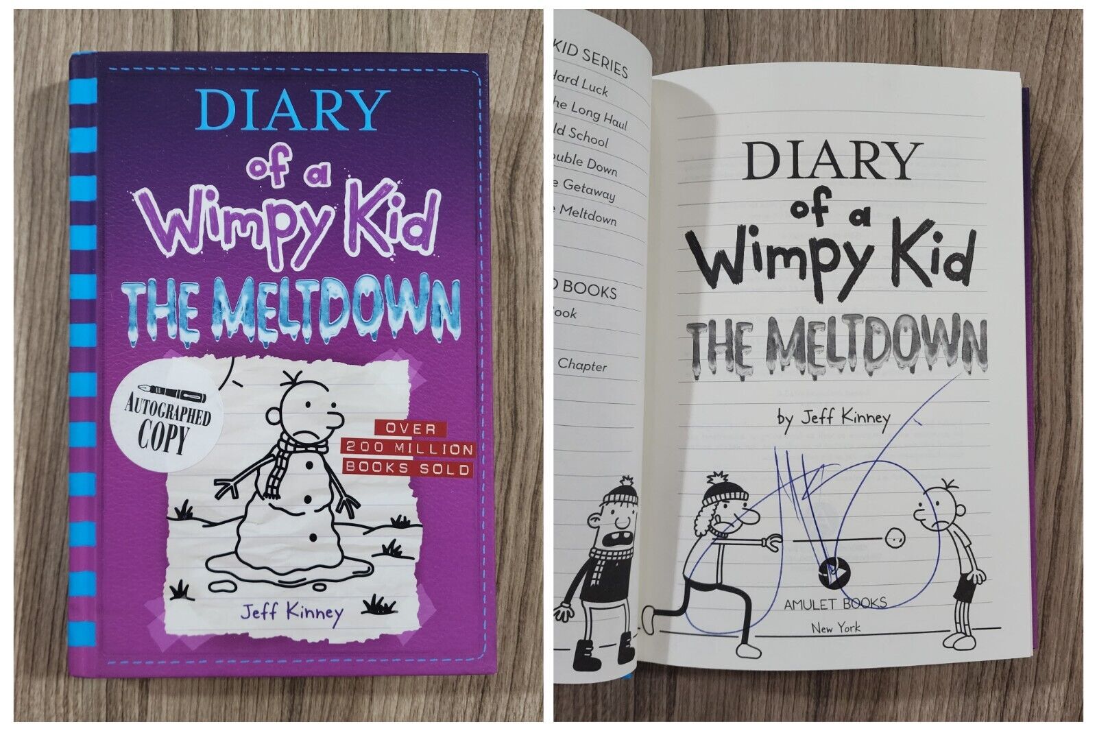 Jeff Kinney Signed Diary Of A Wimpy Kid #13 The Meltdown