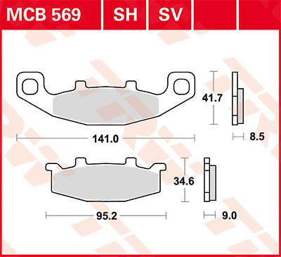 TRW MCB569SV Kit Pastiglie Freno Sinterizzato Per Moto – Anteriore, Per Suzuki, Kawasaki, Hyosung