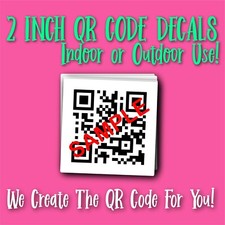 Set of 6 Personalized QR Code 2" Vinyl Stickers Small Business Link Decal Advert
