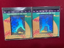 1991 Holoprism Baseball Sealed Rookie of Year Set of 2 - Bagwell & Knoblauch