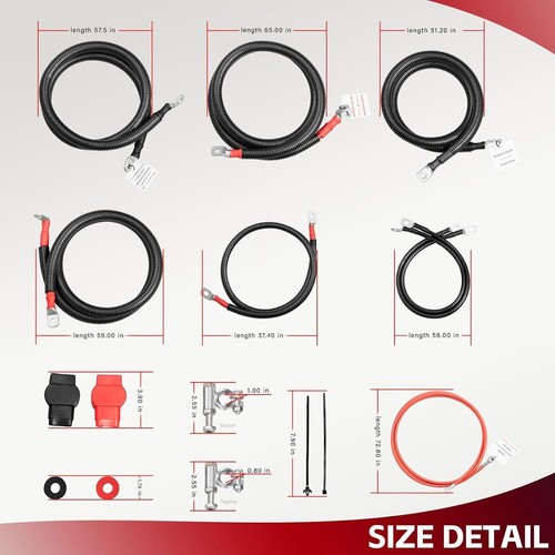 Kit de cables de batería diésel de 7,3 L para Ford 1999-2003 Superduty F250 F350 Excursion - Imagen 8 de 12