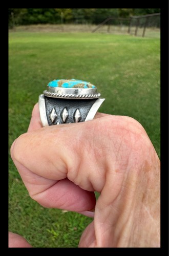 NAVAJO ~ BLAU KINGMAN TÜRKIS ~ UNISEX ~ RING ~ LEROY JAMES - Bild 4 von 11