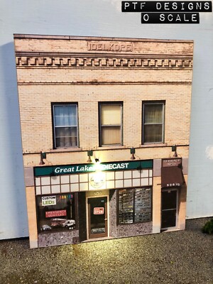 Die-Cast Car Hobby Shop - O Scale Scratch Built Building Flat w/ LED Lionel MTH