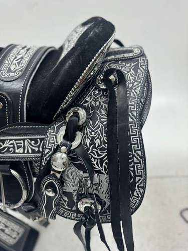 KingSaddle Mexikanischer Leder Pferdesattel / Silla De Montar Estilo Charro - Bild 3 von 4