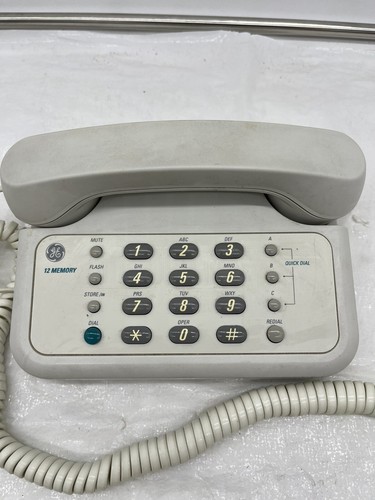 Teléfono fijo GE 12 números de memoria 2-9230A con cable teléfono de marcación rápida blanco - Imagen 2 de 10