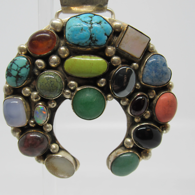 Patrick Yazzie Navajo Sterling Silver 925 Multi Stone Horseshoe
