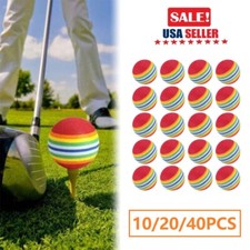 20pcs Foam Sponge Training Golf Balls Elastic Soft Indoor Practice Rainbow USA