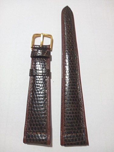 CINTURINO PELLE LUCERTOLA VERA VINTAGE EXTRA PIATTA CUCITA ATTACCO 18 mm. 20 mm. - Zdjęcie 5 z 9