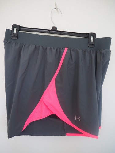 Under Armour Running Shorts Fly By 2.0 Gray | Pink Panty Lined w/ Pockets 1X NWT - Picture 3 of 7