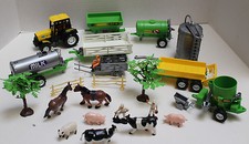 Plastic Farm Playset with Tractor, Farm implements, People and Animals