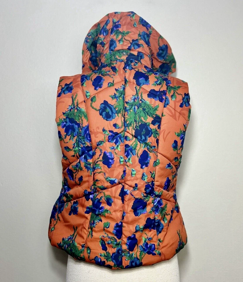 Chaqueta Floral Peruvian Connection Pequeña Cremallera Completa Chaleco Abombado con Capucha Exterior Foto 3 de 4