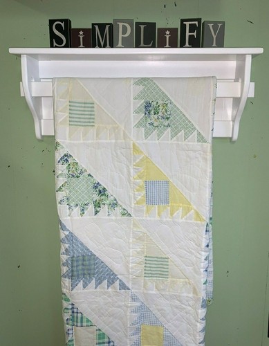 24" Wall Quilt Rack - Blanket Shelf - Towel Rack with Shelf White - Picture 4 of 12