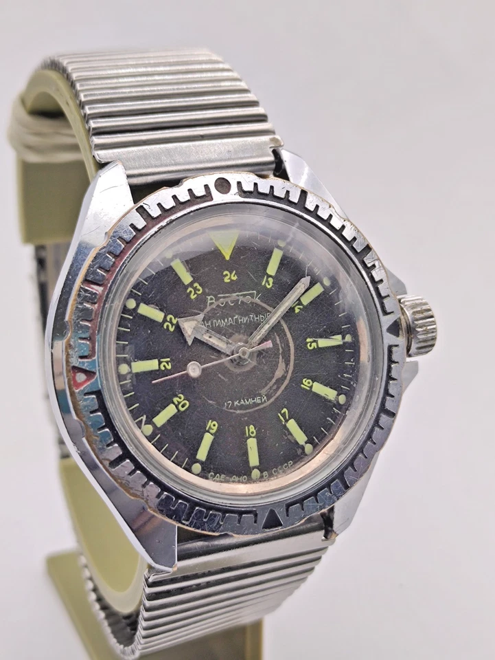 Vostok 2409A Reloj Militar URSS Hombres Soviéticos Komandirskie Pulsera Bisel Foto 2 de 4