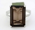 GENUINE 8.40 Cts SMOKY TOPAZ RING 10K WHITE GOLD -Free Certificate Appraisal