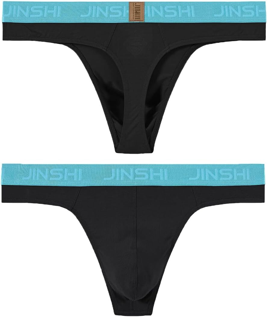 Men's Low-Rise Thongs Underwear - Comfy Gentle T-Back, Bulge Pouch G-Strings
