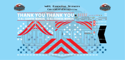Montana Rail Link SD70ace Essential Workers 4404 HO Scale Decal Set