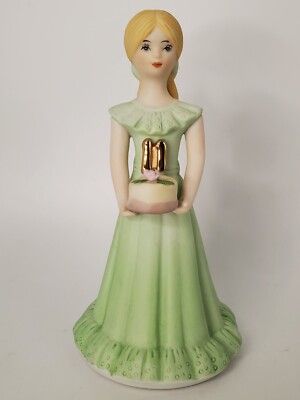 Growing Up Birthday Girls 1981 Age 11 Blonde Porcelain Figurine Enesco