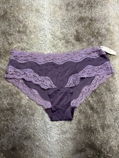 Vintage Victorias Secret Embrace Angels Hiphugger Smooth Silky Satin Purple S