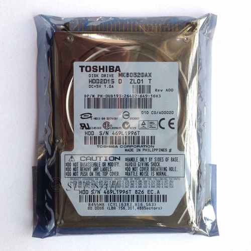  TOSHIBA 80 GB 80GB PATA HDD 2.5" 16 MB 5400 RPM IDE Laptop Hard Disk Drive