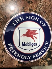 Mobil Oil Mobilgas Service gasoline vintage Style advertising sign