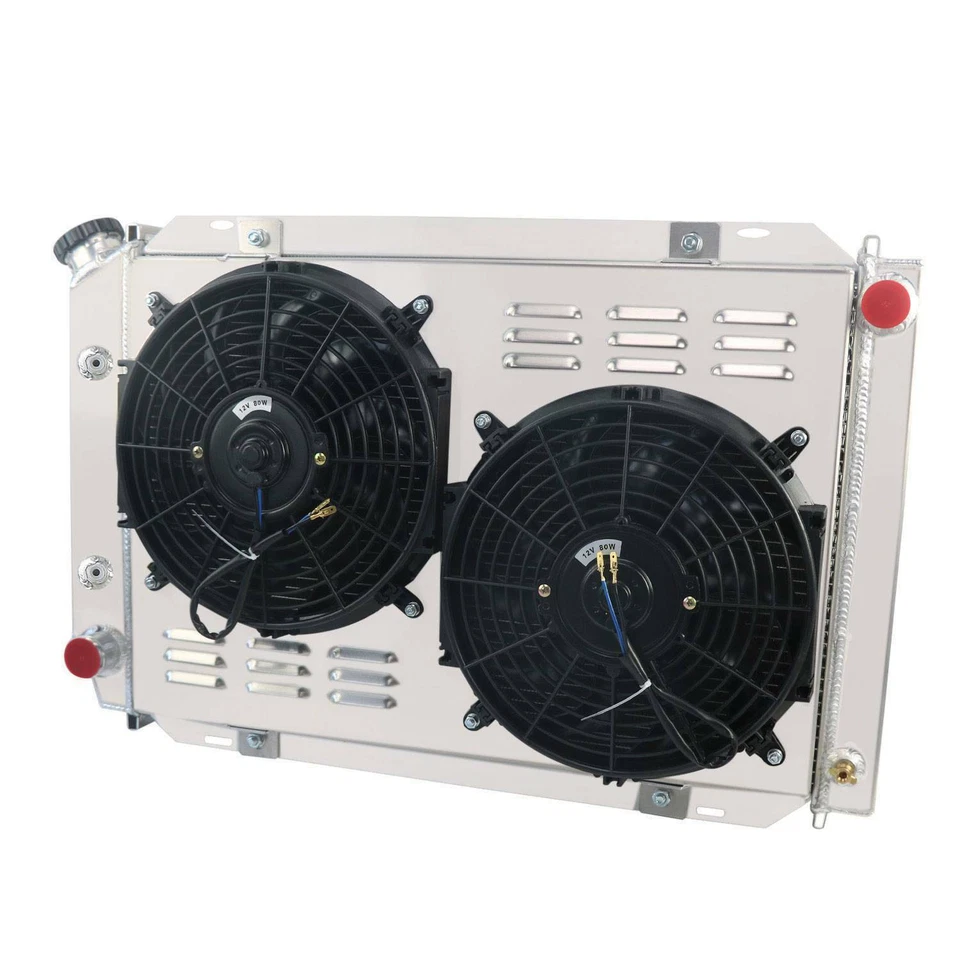 3-ROW RADIATOR+SHROUD FAN+RELAY FIT 79-93 FORD MUSTANG/LTD Mercury Marquis 83~86 Foto 2 de 4