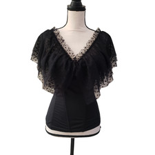 Spirit Halloween Ruffle Costume Corset Black Size XL Costume